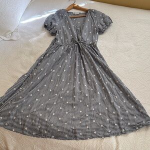 Madewell Navy and White Gingham Dress